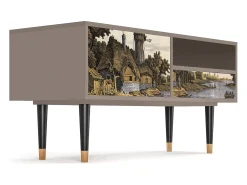 Móvel De Tv* Mueble de TV - 115х59х48 cm - T3 - Mill along a River, Latte Bege