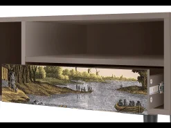 Móvel De Tv* Mueble de TV - 115х59х48 cm - T3 - Mill along a River, Latte Bege