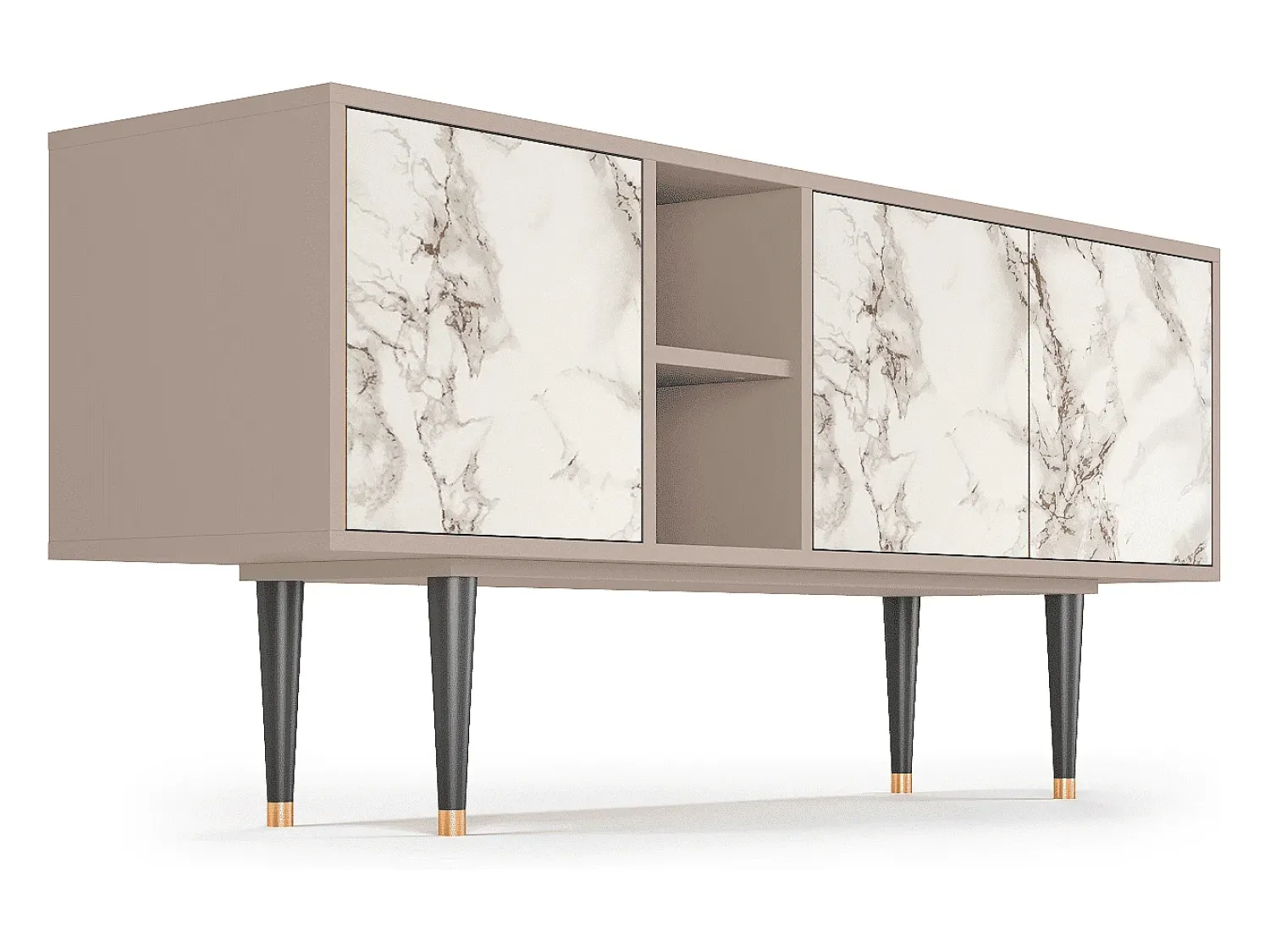 Mueble de TV - 150х69х41 cm - T5 - Milk Marble, Latte^ Móvel De Tv