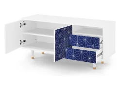 Móvel De Tv| Mueble de TV - 125х56х41 cm - T7 - Milky Way, Branco Bege