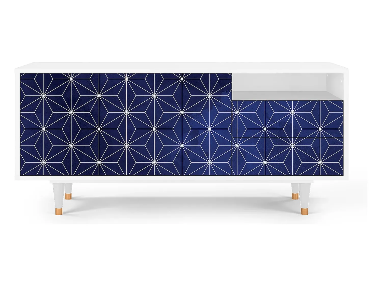 Móvel De Tv| Mueble de TV - 125х56х41 cm - T7 - Milky Way, Branco Bege