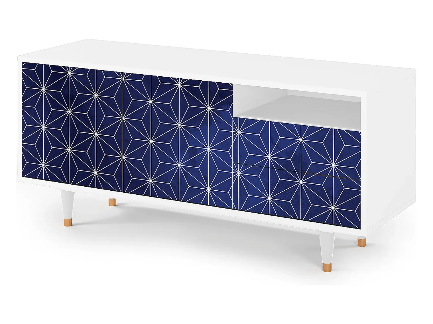 Móvel De Tv| Mueble de TV - 125х56х41 cm - T7 - Milky Way, Branco Bege