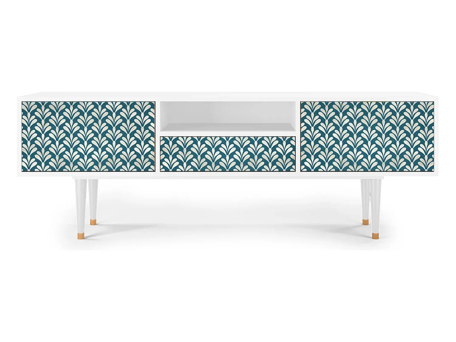 Mueble de TV - 170х59х41 cm - T6 - Milky Tears, Branco Bege