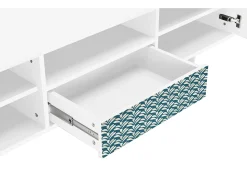 Mueble de TV - 170х59х41 cm - T6 - Milky Tears, Branco Bege
