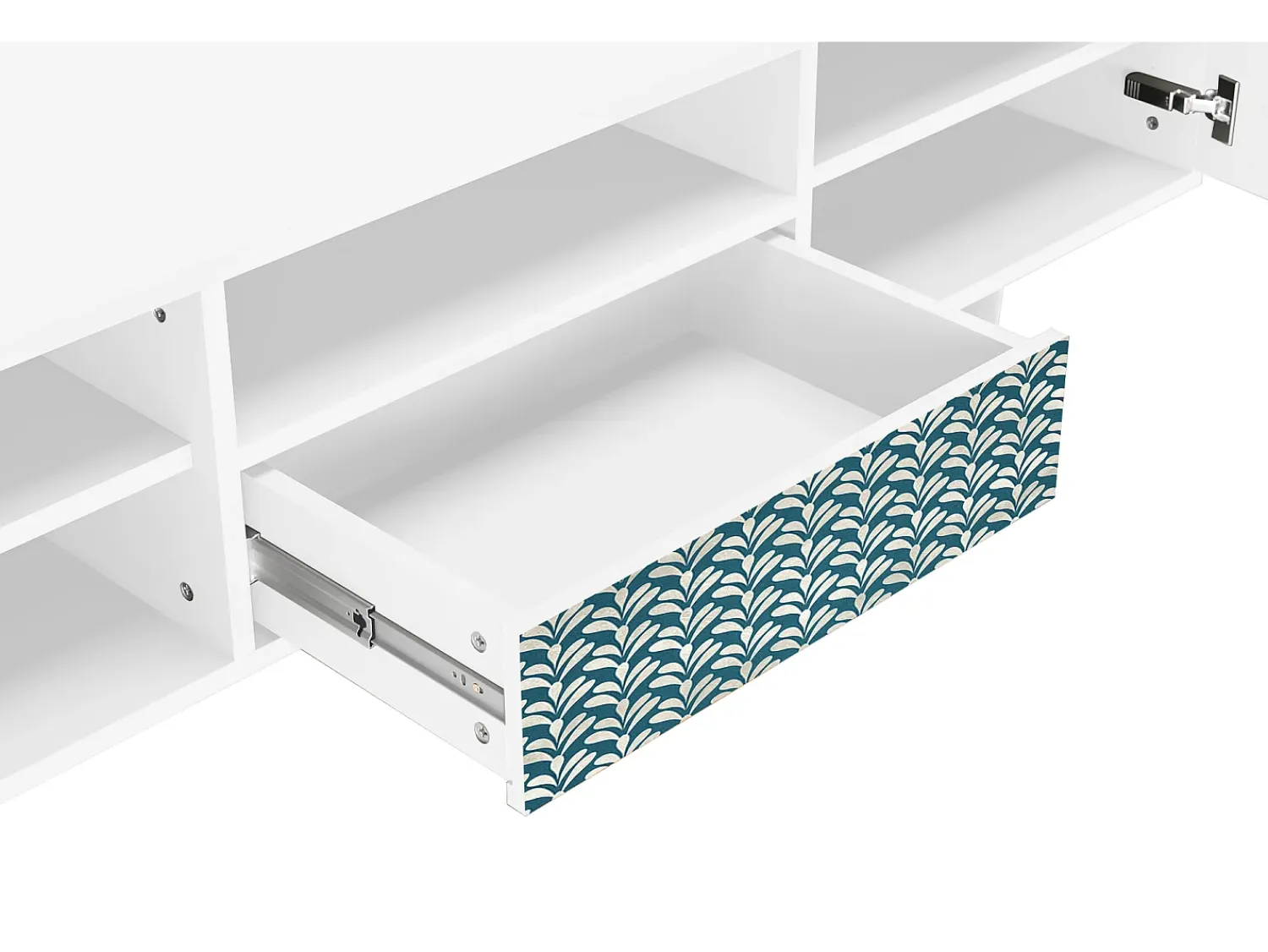 Mueble de TV - 170х59х41 cm - T6 - Milky Tears, Branco Bege