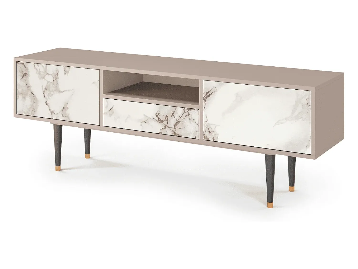 Mueble de TV - 170х59х41 cm - T6 - Milk Marble, Latte Bege