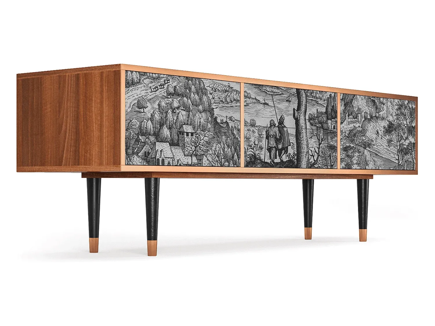 Mueble de TV - 170х59х48 cm - T4 - Milites Requiescentes, Nogueira^ Móvel De Tv