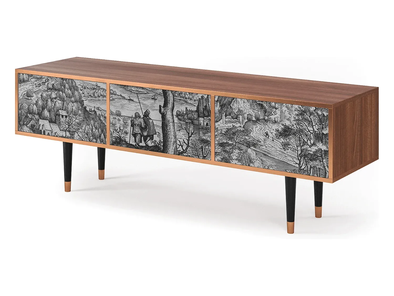 Mueble de TV - 170х59х48 cm - T4 - Milites Requiescentes, Nogueira^ Móvel De Tv