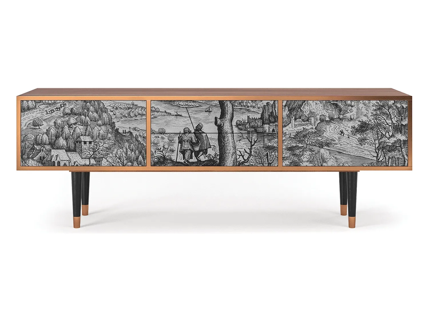 Mueble de TV - 170х59х48 cm - T4 - Milites Requiescentes, Nogueira^ Móvel De Tv