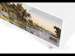 Móvel De Tv| Mueble de TV - 125х56х41 cm - T7 - Mill along a River, Branco Bege