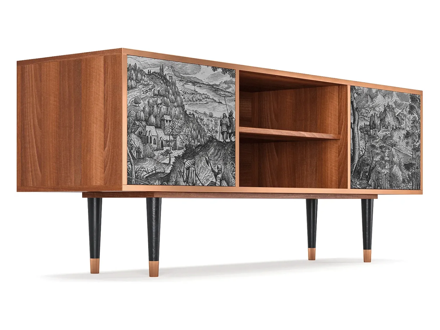 Mueble de TV - 170х69х48 cm - T2 - Milites Requiescentes, Nogueira^ Móvel De Tv
