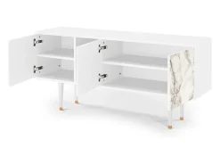 Móvel De Tv* Mueble de TV - 150х69х41 cm - T5 - Milk Marble, Branco Bege
