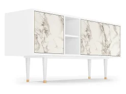 Móvel De Tv* Mueble de TV - 150х69х41 cm - T5 - Milk Marble, Branco Bege