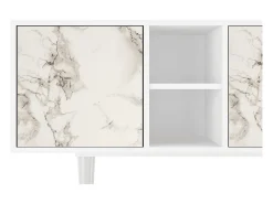 Móvel De Tv* Mueble de TV - 150х69х41 cm - T5 - Milk Marble, Branco Bege