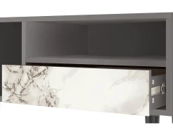 New Mueble de TV - 115х59х48 cm - T3 - Milk Marble, Cinza Cinzento