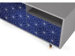 Móvel De Tv* Mueble de TV - 125х56х41 cm - T7 - Milky Way, Cinza Cinzento