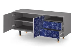 Móvel De Tv* Mueble de TV - 125х56х41 cm - T7 - Milky Way, Cinza Cinzento