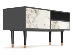 Mueble de TV - 115х59х48 cm - T3 - Milk Marble, Antracite^ Móvel De Tv