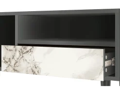 Mueble de TV - 115х59х48 cm - T3 - Milk Marble, Antracite^ Móvel De Tv