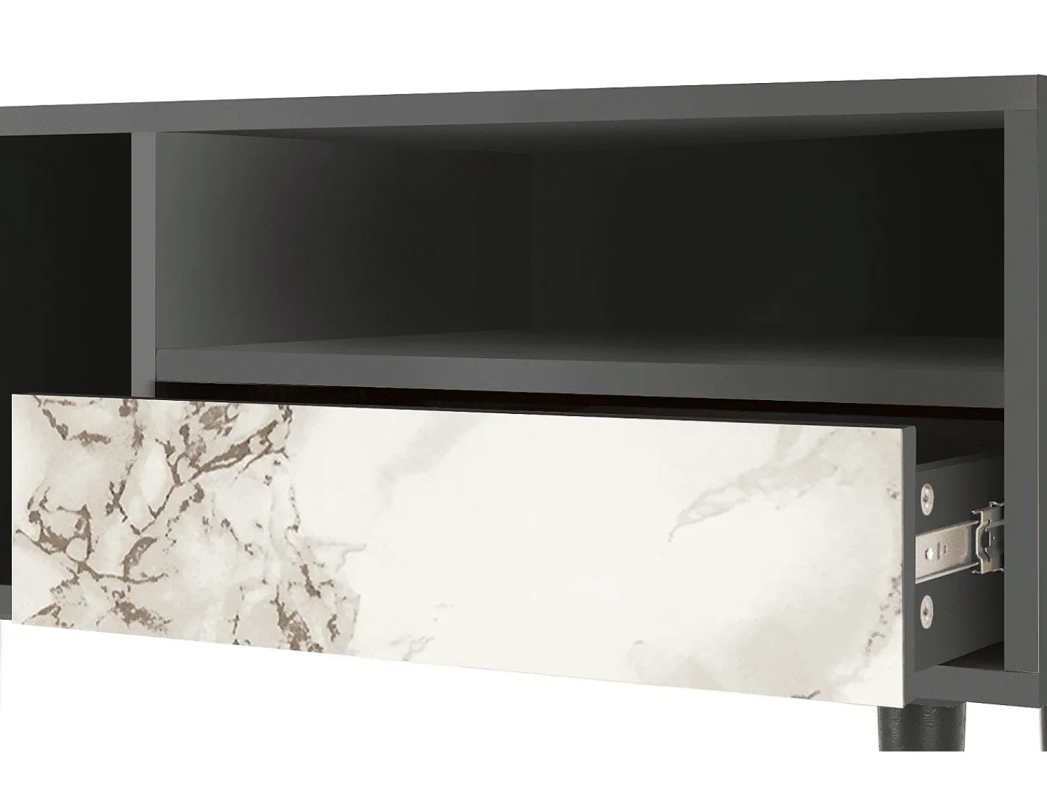 Mueble de TV - 115х59х48 cm - T3 - Milk Marble, Antracite^ Móvel De Tv