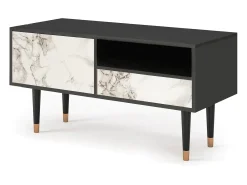 Mueble de TV - 115х59х48 cm - T3 - Milk Marble, Antracite^ Móvel De Tv