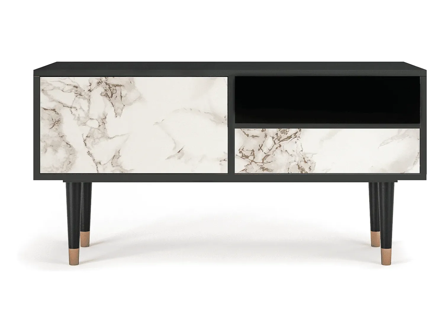 Mueble de TV - 115х59х48 cm - T3 - Milk Marble, Antracite^ Móvel De Tv