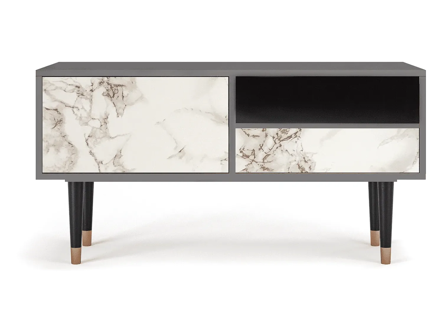 Best Mueble de TV - 115х59х48 cm - T3 - Milk Marble, Areia Bege