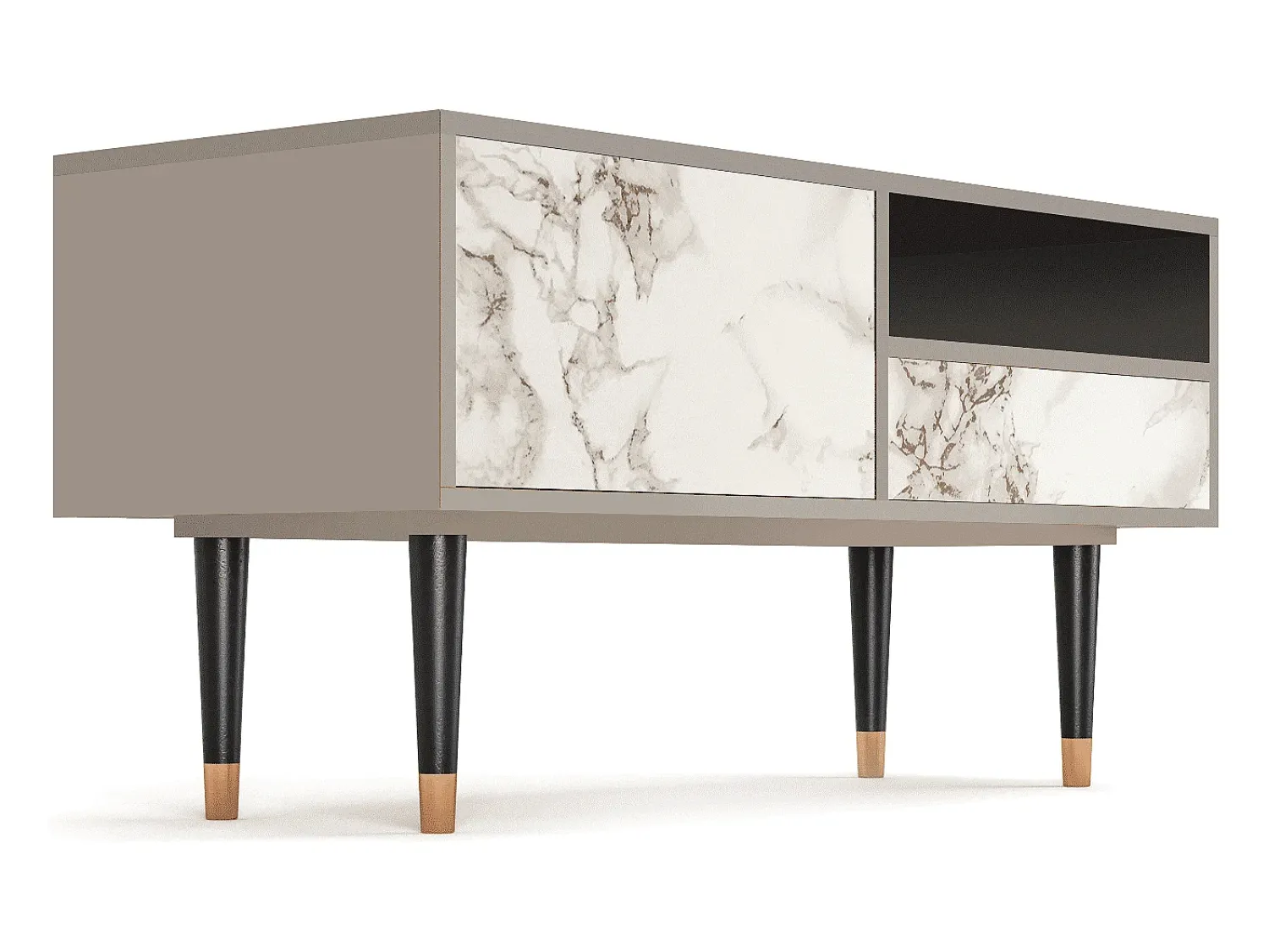 Best Mueble de TV - 115х59х48 cm - T3 - Milk Marble, Areia Bege