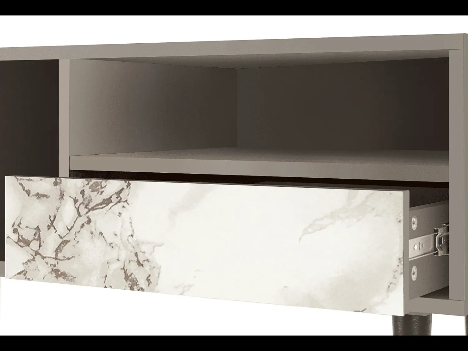 Best Mueble de TV - 115х59х48 cm - T3 - Milk Marble, Areia Bege
