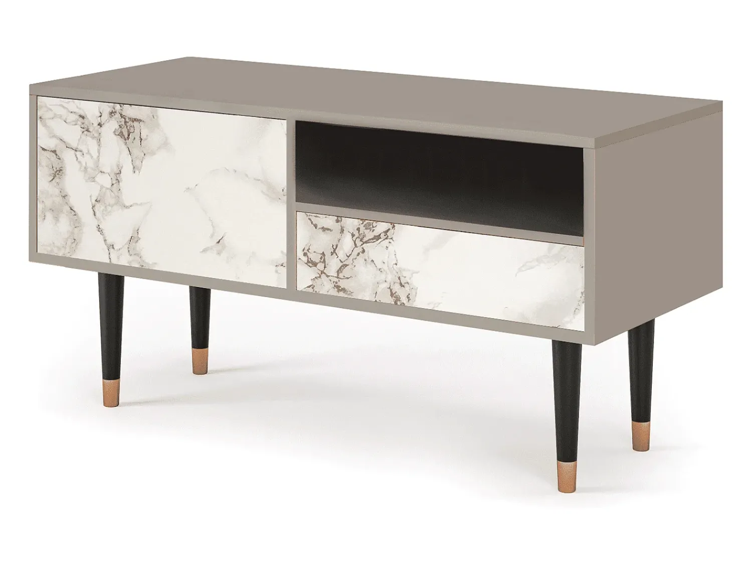 Best Mueble de TV - 115х59х48 cm - T3 - Milk Marble, Areia Bege