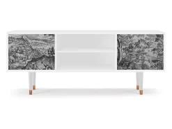 Móvel De Tv* Mueble de TV - 170х69х48 cm - T2 - Milites Requiescentes, Branco Bege