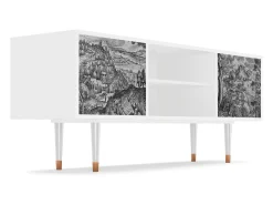 Móvel De Tv* Mueble de TV - 170х69х48 cm - T2 - Milites Requiescentes, Branco Bege