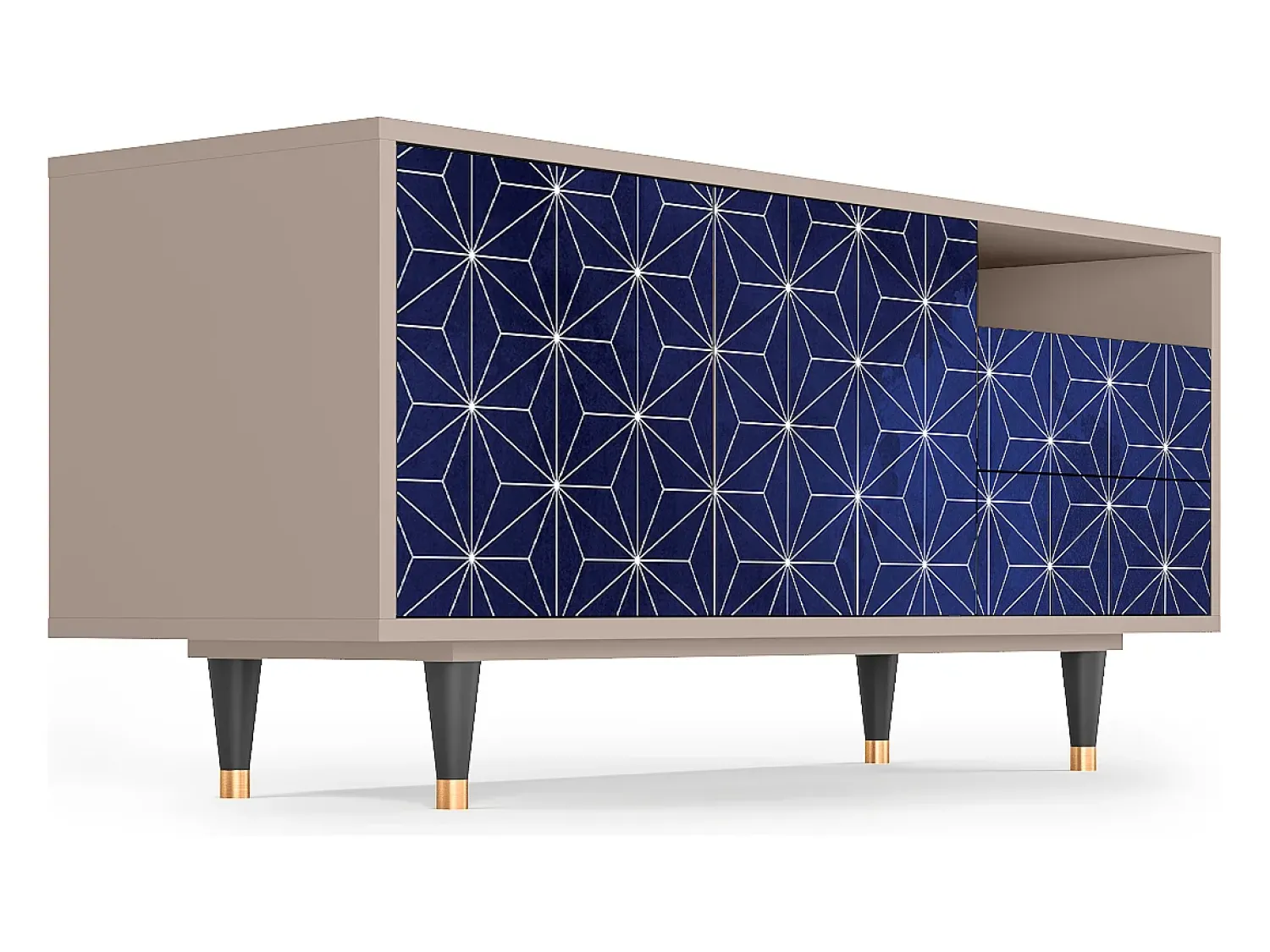 Móvel De Tv| Mueble de TV - 125х56х41 cm - T7 - Milky Way, Latte Bege