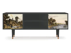 Móvel De Tv* Mueble de TV - 170х69х48 cm - T2 - Mill along a River, Antracite Cinza antracite
