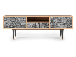 Móvel De Tv| Mueble de TV - 170х59х41 cm - T6 - Milites Requiescentes, Nogueira Castanho