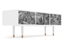Mueble de TV - 170х59х48 cm - T4 - Milites Requiescentes, Branco Bege