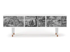 Mueble de TV - 170х59х48 cm - T4 - Milites Requiescentes, Branco Bege