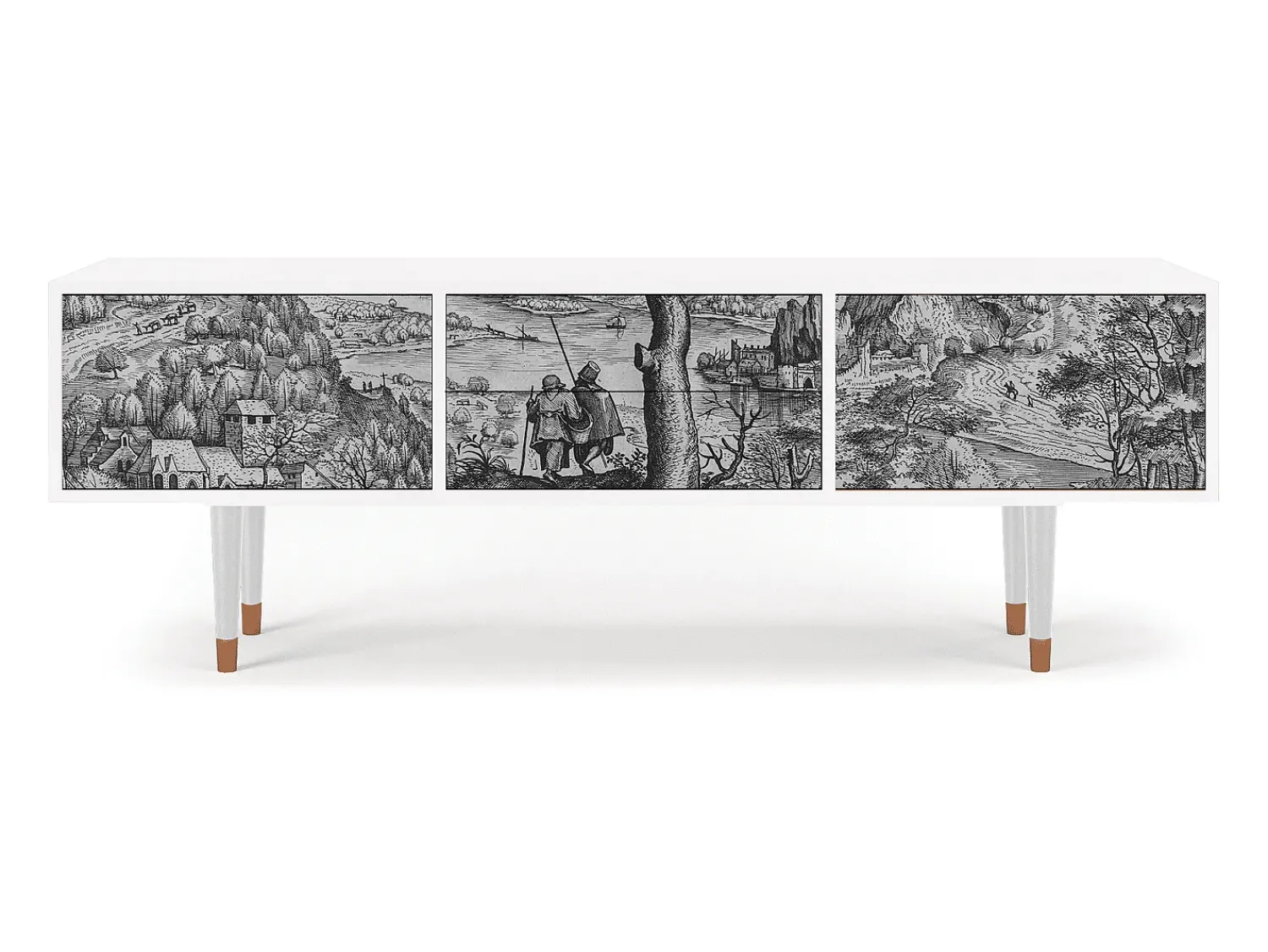 Mueble de TV - 170х59х48 cm - T4 - Milites Requiescentes, Branco Bege