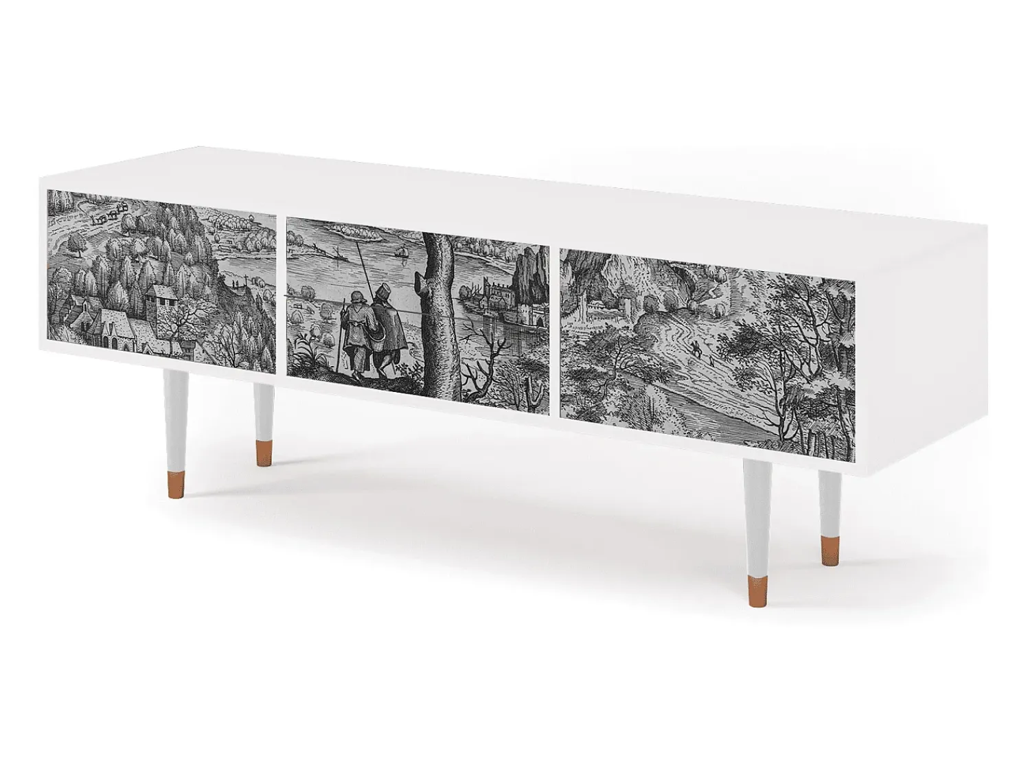Mueble de TV - 170х59х48 cm - T4 - Milites Requiescentes, Branco Bege