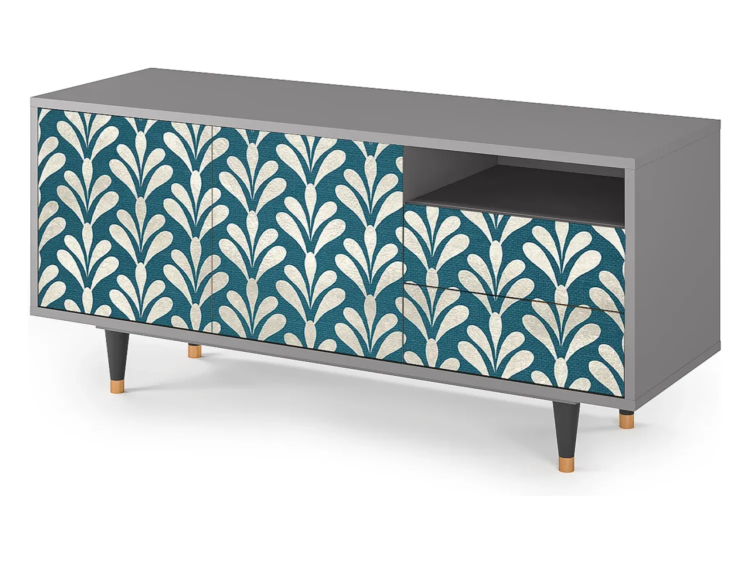 Mueble de TV - 125х56х41 cm - T7 - Milky Tears, Cinza^ Móvel De Tv