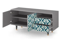 Mueble de TV - 125х56х41 cm - T7 - Milky Tears, Cinza^ Móvel De Tv