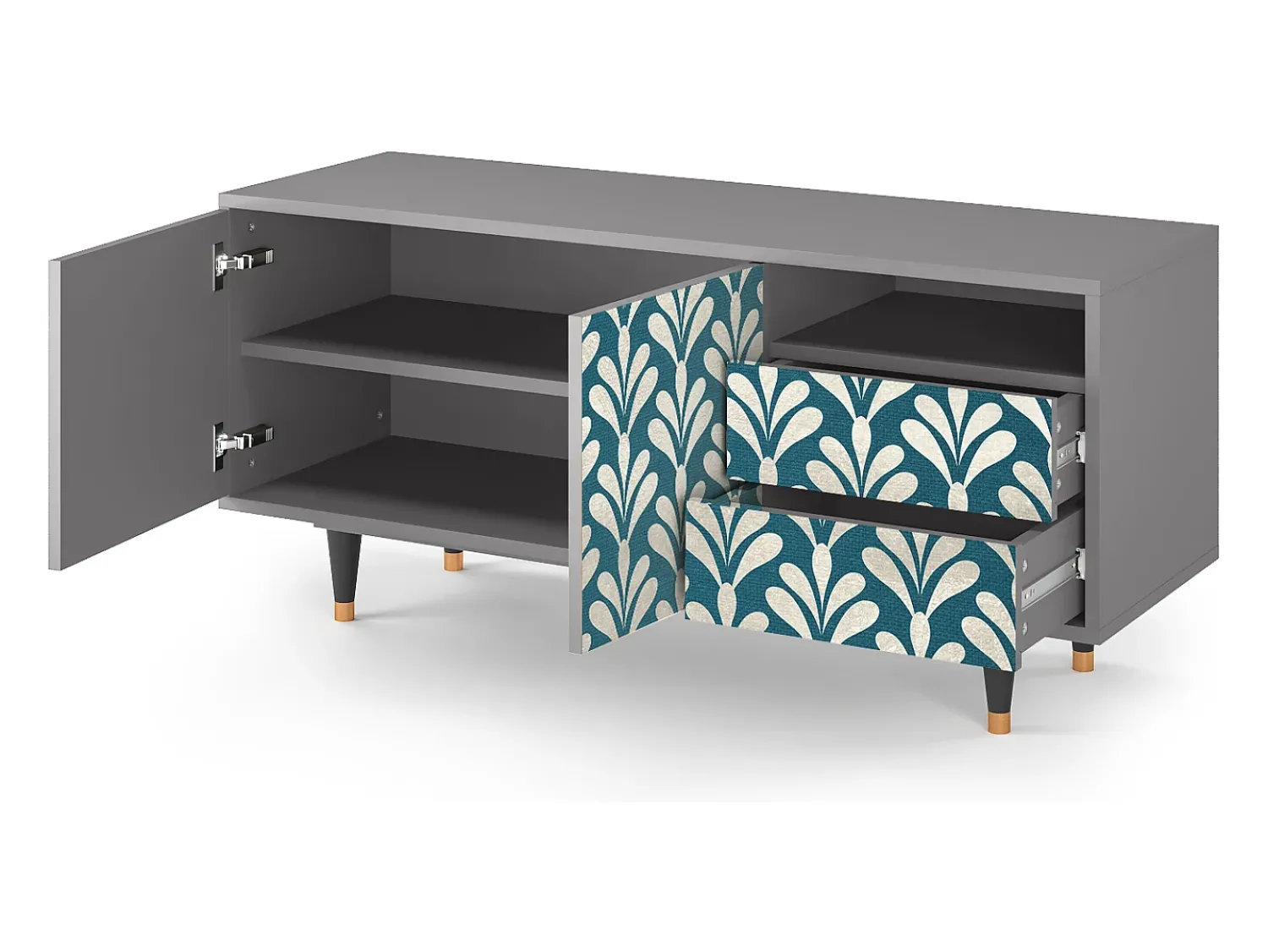 Mueble de TV - 125х56х41 cm - T7 - Milky Tears, Cinza^ Móvel De Tv