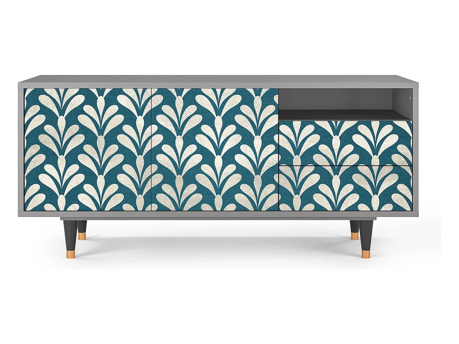Mueble de TV - 125х56х41 cm - T7 - Milky Tears, Cinza^ Móvel De Tv