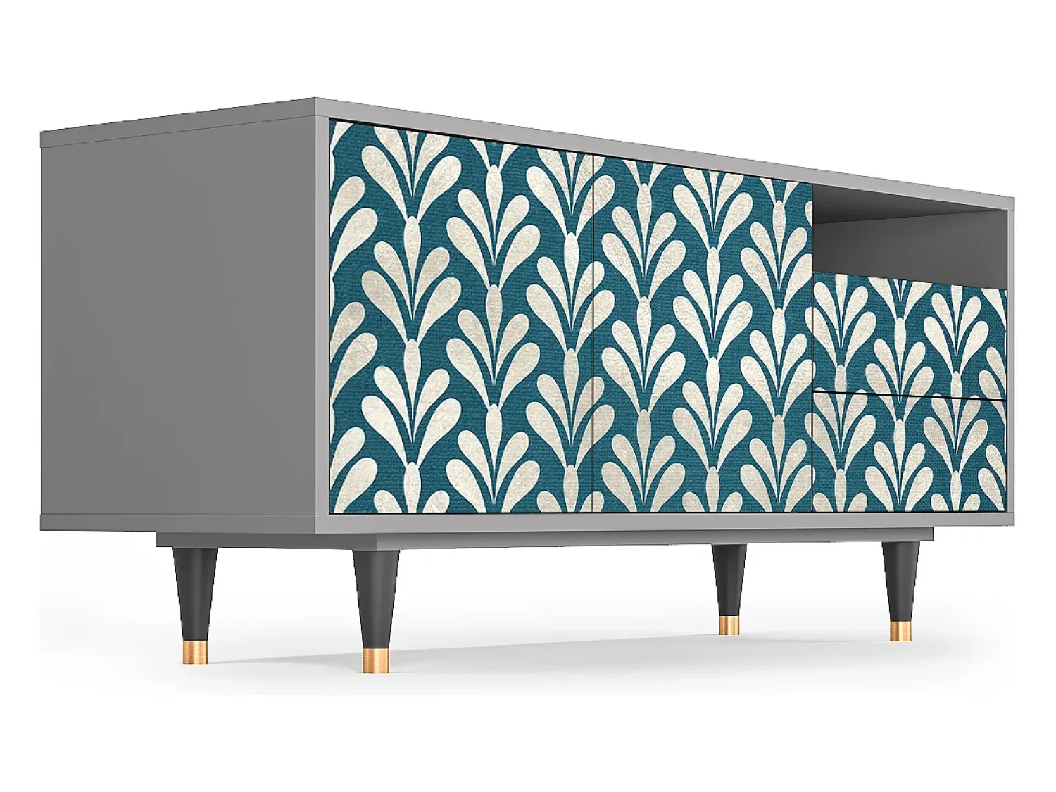 Mueble de TV - 125х56х41 cm - T7 - Milky Tears, Cinza^ Móvel De Tv