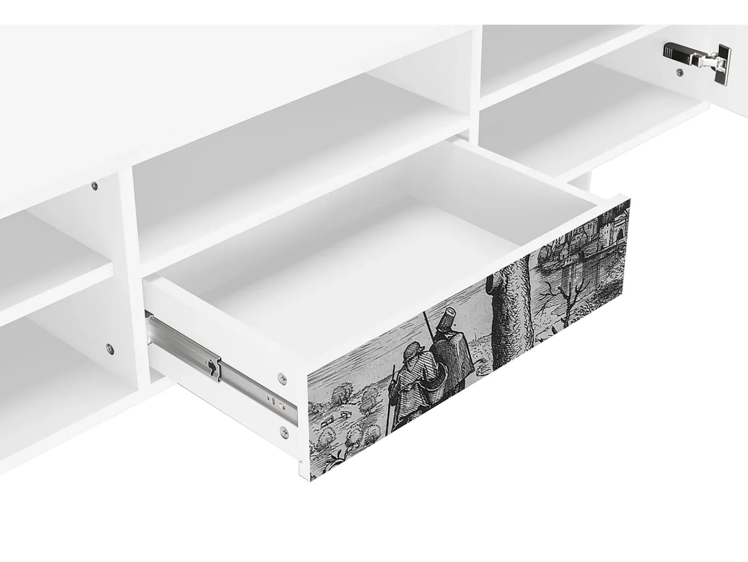 Mueble de TV - 170х59х41 cm - T6 - Milites Requiescentes, Branco^ Móvel De Tv