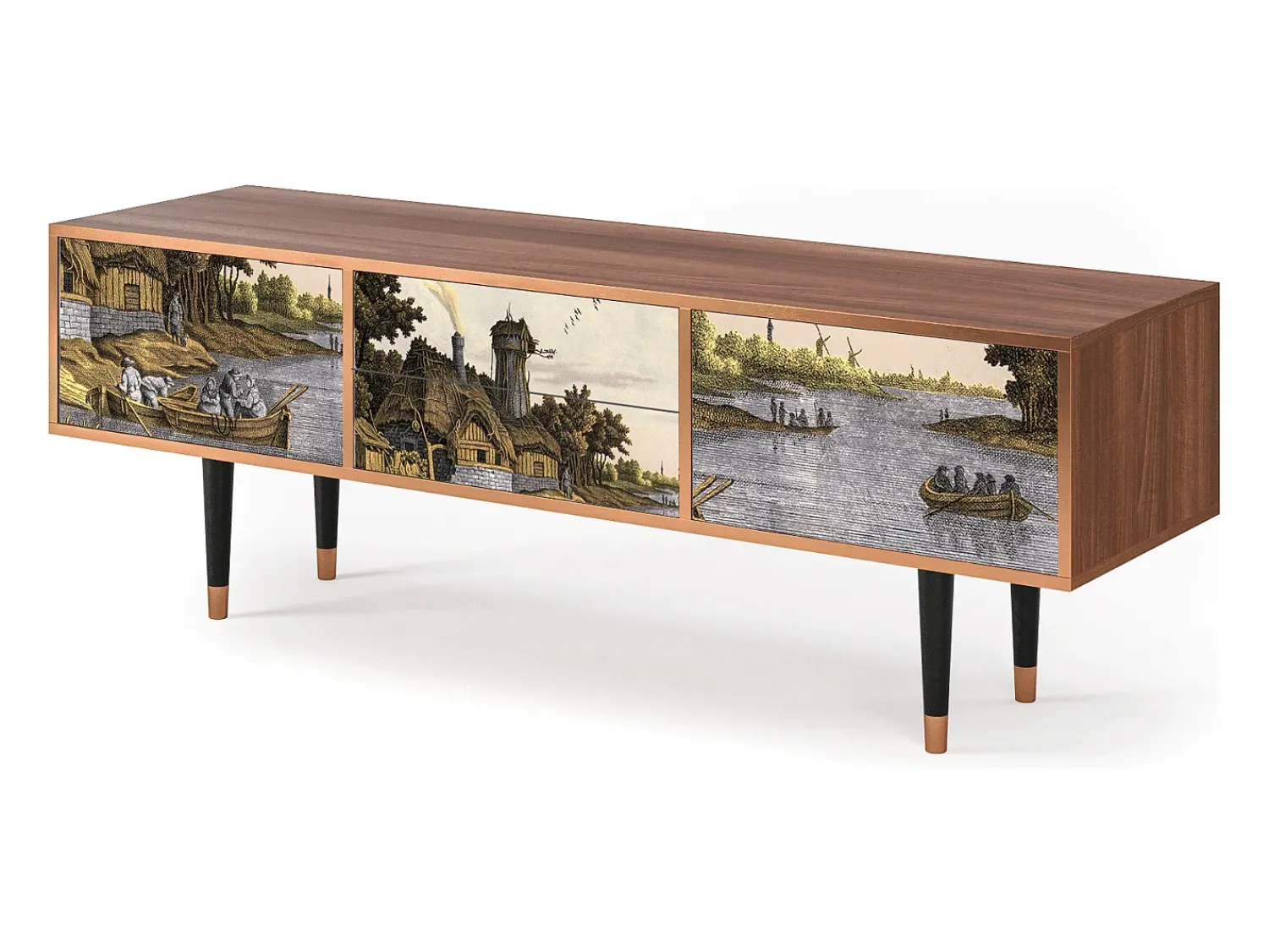 Outlet Mueble de TV - 170х59х48 cm - T4 - Mill along a River, Nogueira Castanho