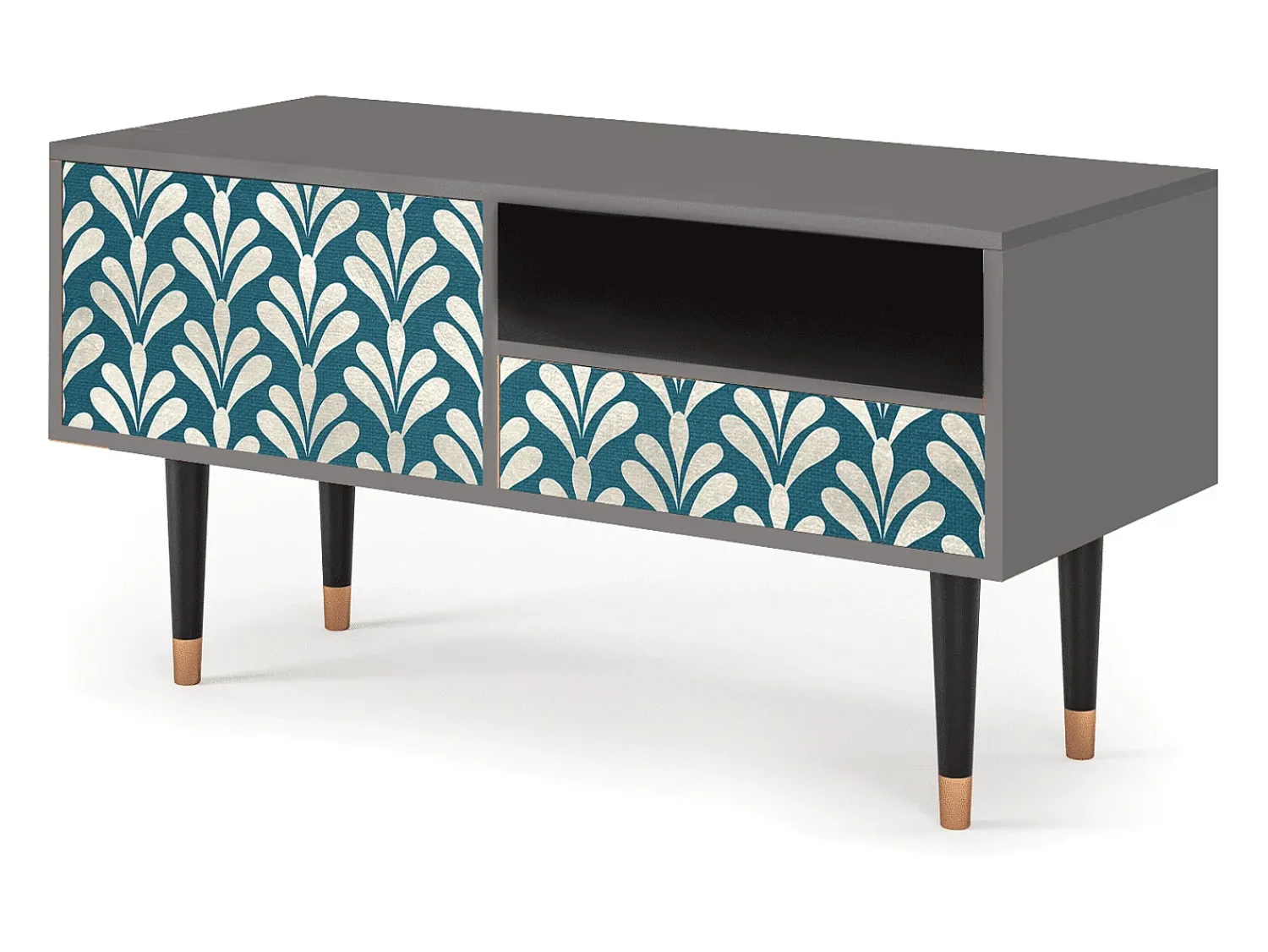 Mueble de TV - 115х59х48 cm - T3 - Milky Tears, Cinza^ Móvel De Tv
