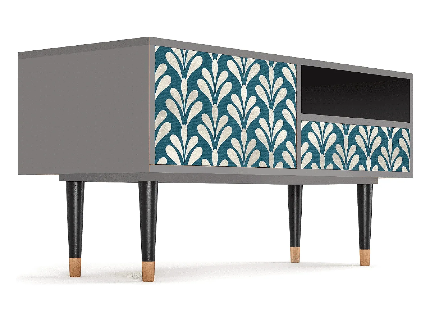 Mueble de TV - 115х59х48 cm - T3 - Milky Tears, Cinza^ Móvel De Tv