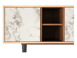 Mueble de TV - 150х69х41 cm - T5 - Milk Marble, Nogueira^ Móvel De Tv