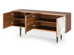 Mueble de TV - 150х69х41 cm - T5 - Milk Marble, Nogueira^ Móvel De Tv